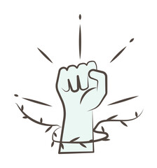 hand and wire sketch style icon