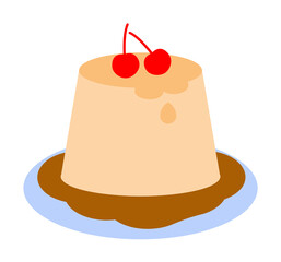 Pudding, caramel icon illustration design art