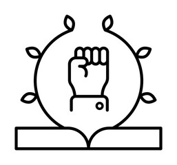 Oath, hand, book icon illustration design art