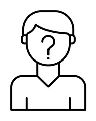 Suspect, man, question mark icon