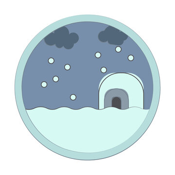 Antarctica colored in circle icon