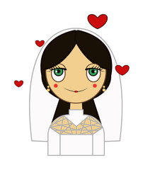 Bride, love, heart, valentine s day icon