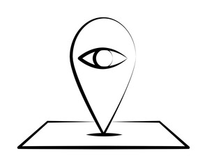 eye pin icon illustration design art
