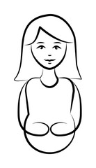 Maternity beautiful Mather concept line icon