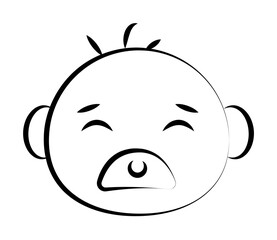 bear baby face art concept line icon