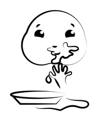 Baby is eating concept line icon