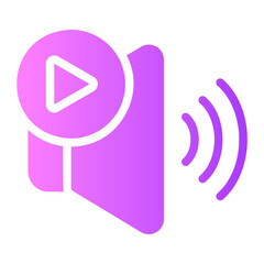video and audio gradient icon