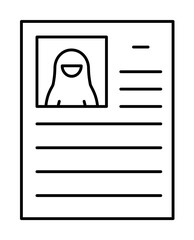 resume, Muslim businesswoman icon