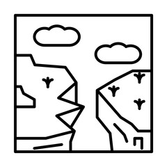 canyon outline icon illustration design art