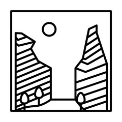 canyon outline icon illustration design art