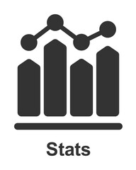 Online marketing, stats icon illustration design art