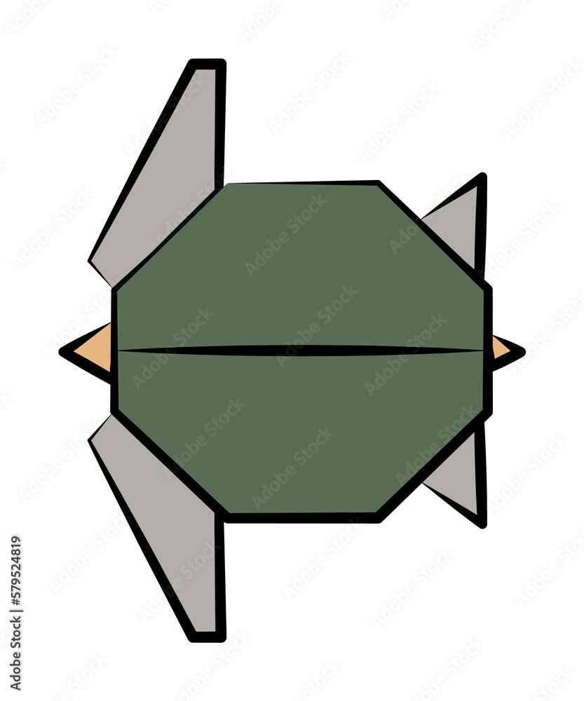 Wall mural turtle colored origami style icon