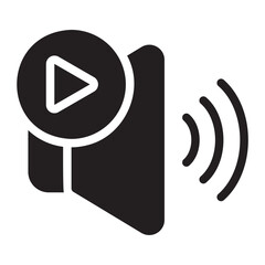 video and audio glyph icon