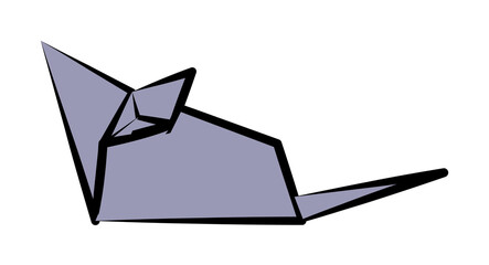 mouse colored origami style icon