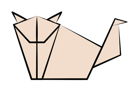 dog colored origami style icon