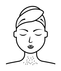 throat epilation, women icon illustration design art