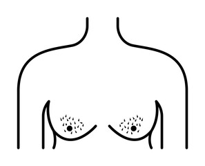 breast epilation, women icon illustration design art