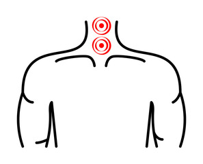 neck problems, pain icon illustration design art
