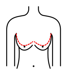Breast lift, woman icon illustration design art