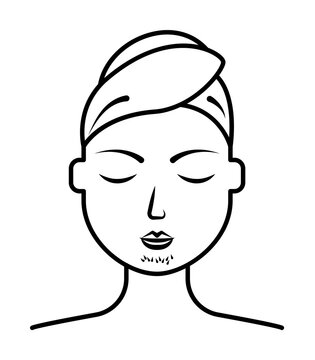 facial hair, women icon illustration design art