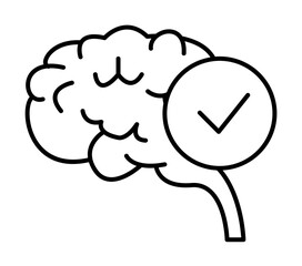 Brain bright healthy concept line icon