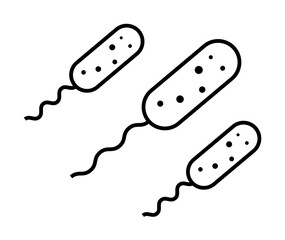 Bacteria, microorganisms concept line icon