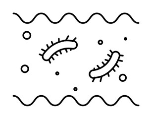Intestinal flora intestine concept line icon
