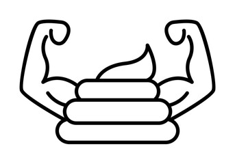 Excrement intestinal concept line icon