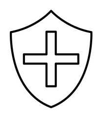 Shield probiotic concept line icon