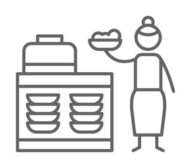 Buffet, restaurant, people icon
