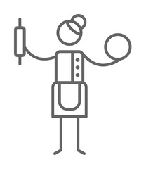 Chef, restaurant, woman icon illustration design art