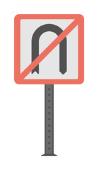 No u turn colored icon illustration design art