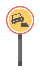 Dangerous roadside colored icon