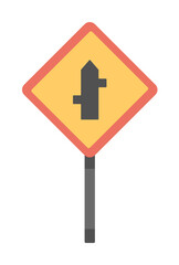 Crossroad junction colored icon