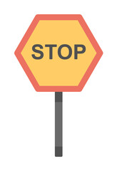 Stop sign colored icon illustration design art