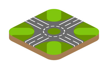 Road circle isometric icon illustration design art