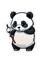 Fototapeta premium Little Panda cute puppy sticker no background
