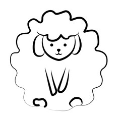 sheep icon in sketch style illustration design art