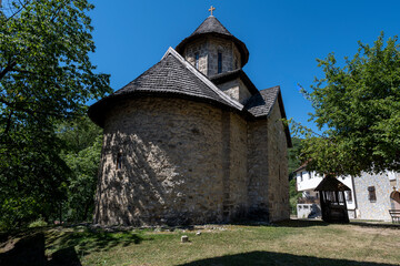 Orthodox Christian Monastery. Serbian Monastery of the Annunciation or Good News (Manastir Blagovestenje). 12th century monastery located in Ovcar-Kablar gorge, near Ovcar Banja, Serbia, Europe