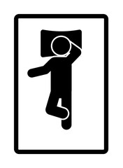 man sleep on back with arm thrown over head icon