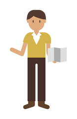 Map, man cartoon icon illustration design art