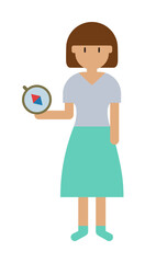 Compass, woman cartoon icon illustration design art