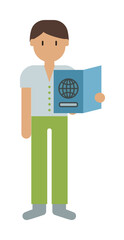 Passport, man cartoon icon illustration design art