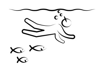 diving icon illustration design art