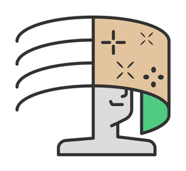 360 virtual reality colored icon