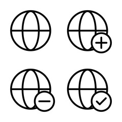 Obraz premium globe, plus, check, minus sign icons