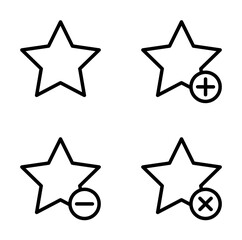 star, plus, remove, minus sign icons