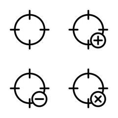 target, plus, remove, minus sign icons