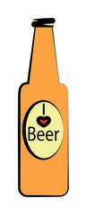 beer bottle colored sketch style icon