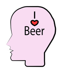beer in mind icon illustration design art